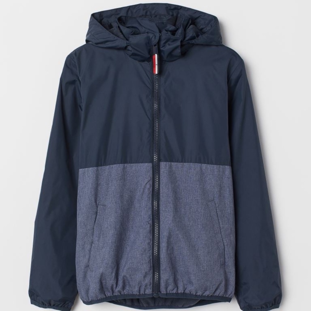 H & M BOY'S FLEECE LINED HOODED WINDBREAKER